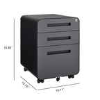 Round Corner Three Drawers Mobile File Cabinet - image 8