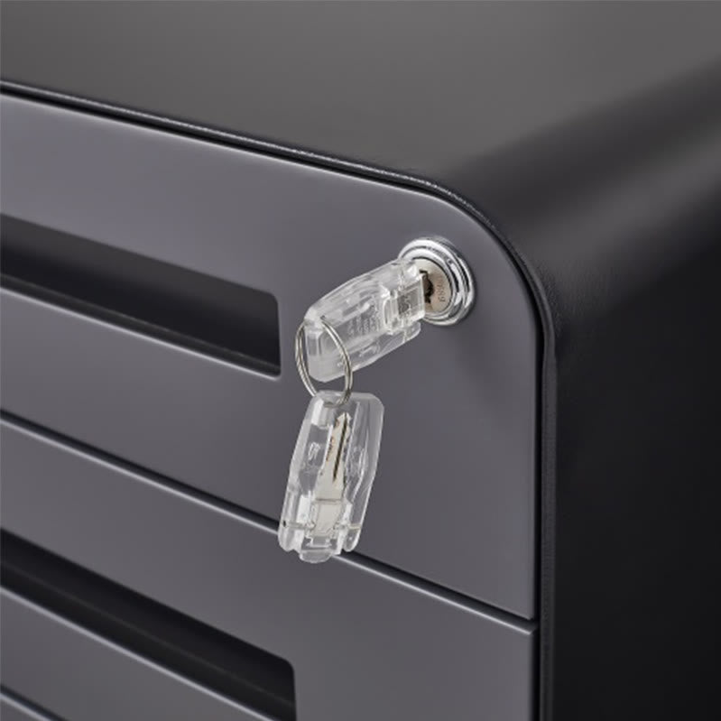 Round Corner Three Drawers Mobile File Cabinet - image 5