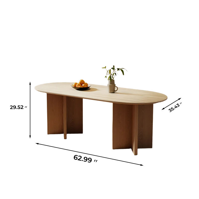 Stone Slab Rectangular Dining Table With Double Base - image 7