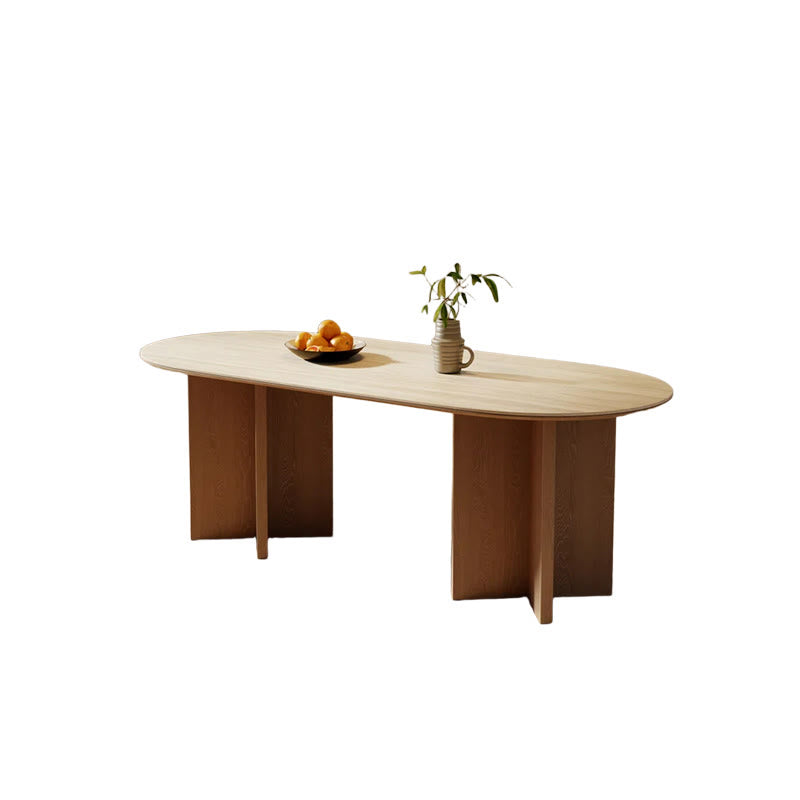 Stone Slab Rectangular Dining Table With Double Base - image 3