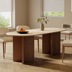 Stone Slab Rectangular Dining Table With Double Base - image 5