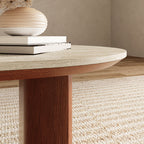 Stone Slab Rectangular Dining Table With Double Base - image 5