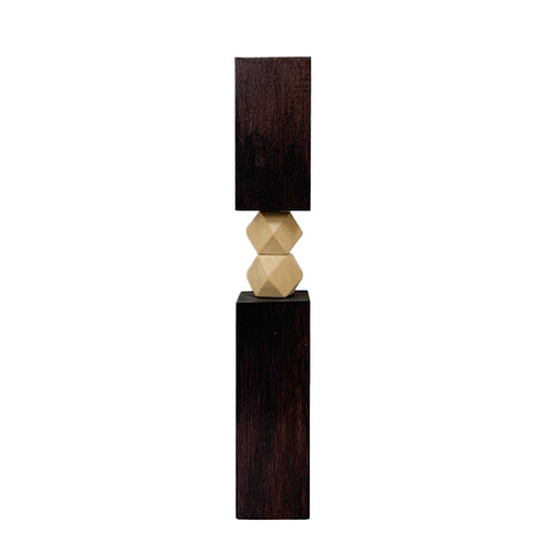 Black Geometric Carved Ornament - image 1