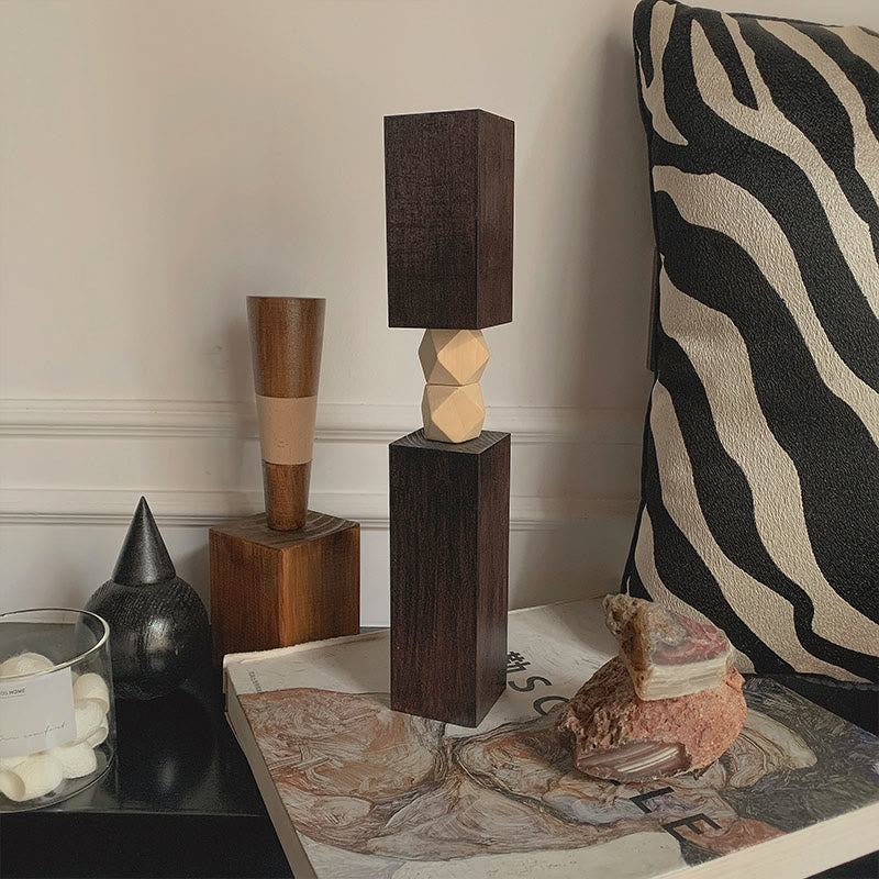 Black Geometric Carved Ornament - black - image 1