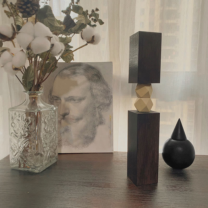 Black Geometric Carved Ornament - image 2