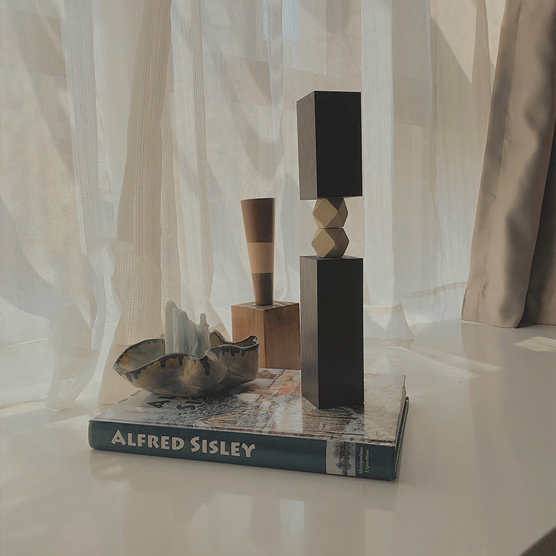 Black Geometric Carved Ornament - image 4