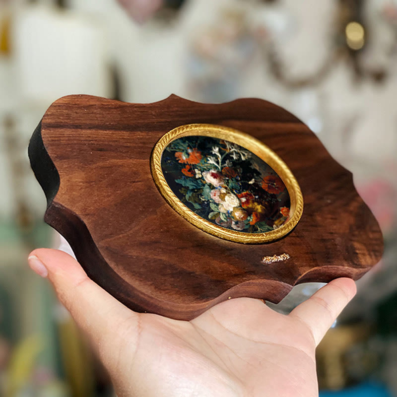 Retro Wooden Floral Decorative Painting - image 3