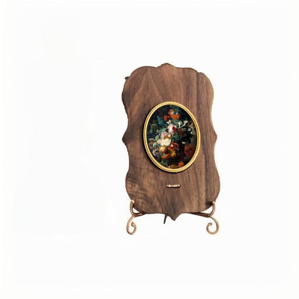 Retro Wooden Floral Decorative Painting - image 1