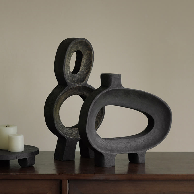 Carbonized Wood Double - Ringed Ornament - image 3