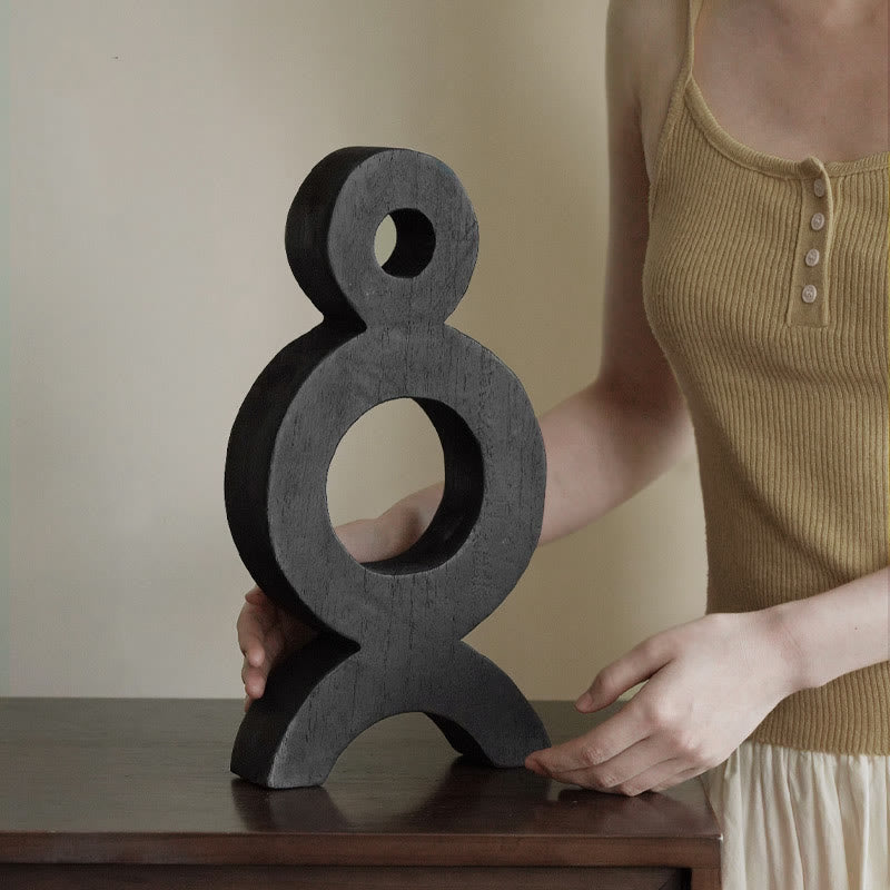 Carbonized Wood Double - Ringed Ornament - image 2