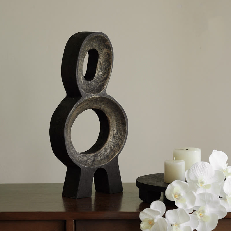 Carbonized Wood Double - Ringed Ornament - black - image 0