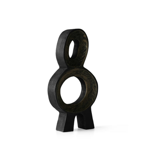 Carbonized Wood Double - Ringed Ornament - image 1