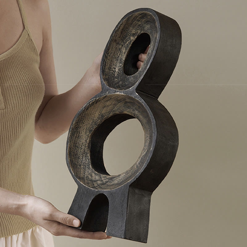 Carbonized Wood Double - Ringed Ornament - image 5