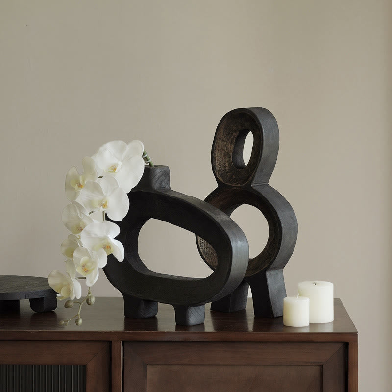 Carbonized Wood Double - Ringed Ornament - image 5