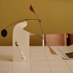 White Flying Bird Balanced Ornament - black - image 0