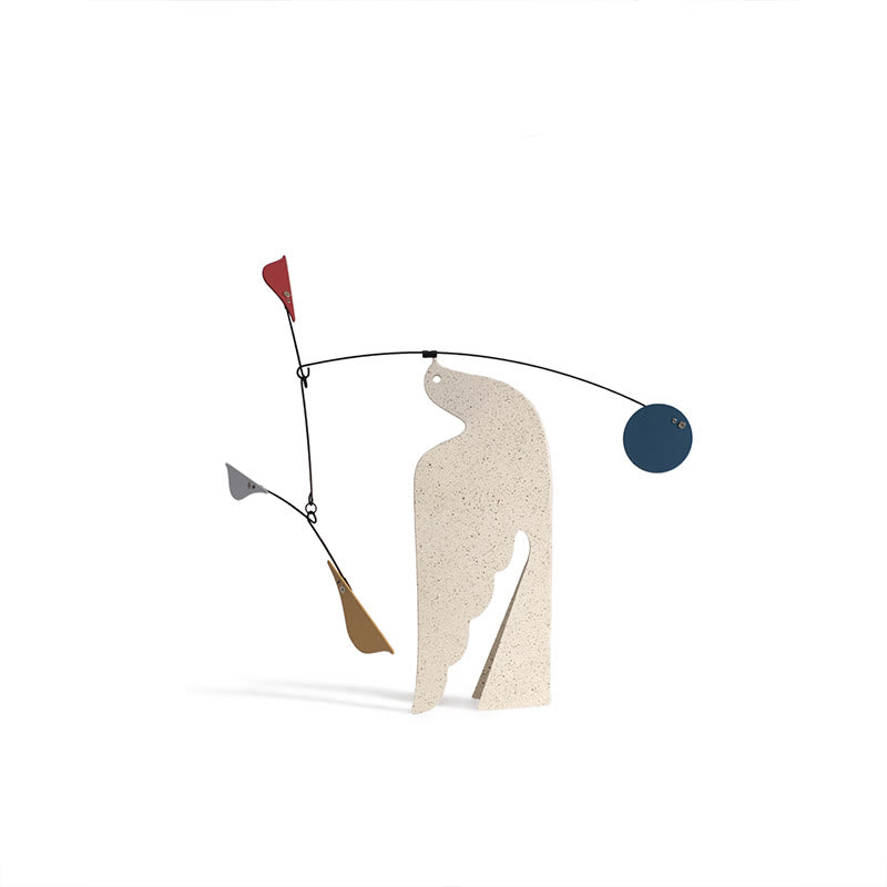 White Flying Bird Balanced Ornament - image 1