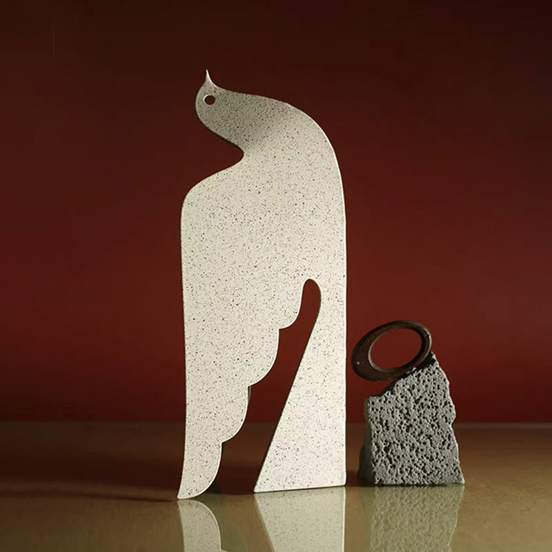 White Flying Bird Balanced Ornament - image 3