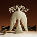 Flying Bird With Branch-shaped Ornament - cream yellow - image 0