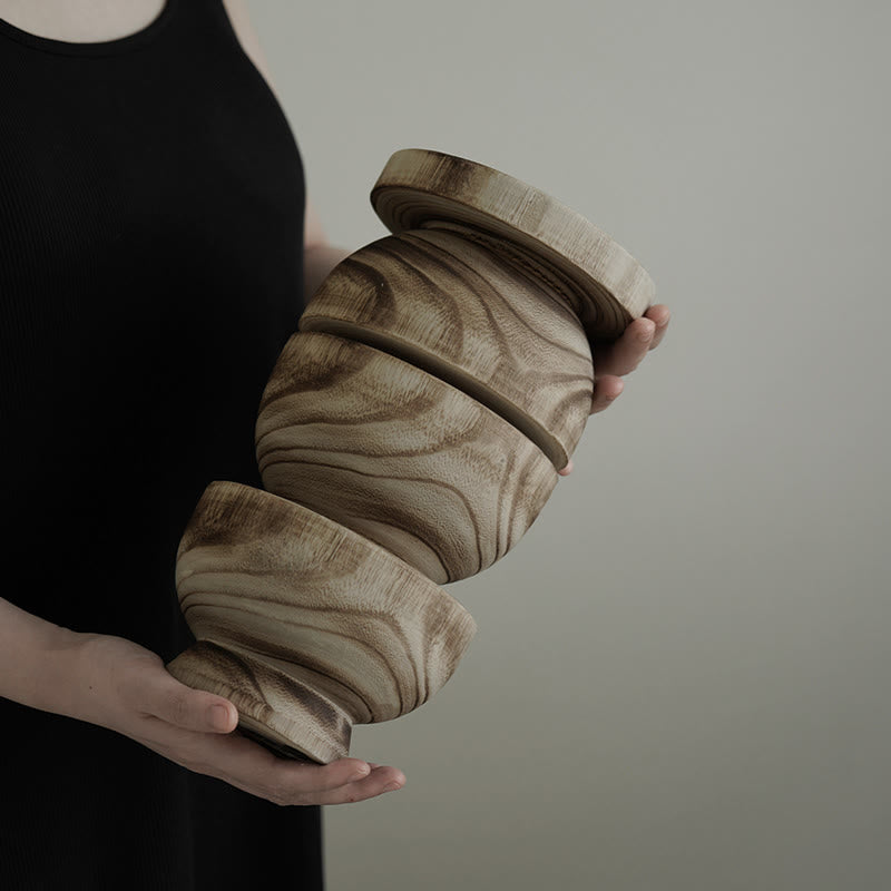 Wood-grain Geometric Decorative Ornament - khaki - image 1