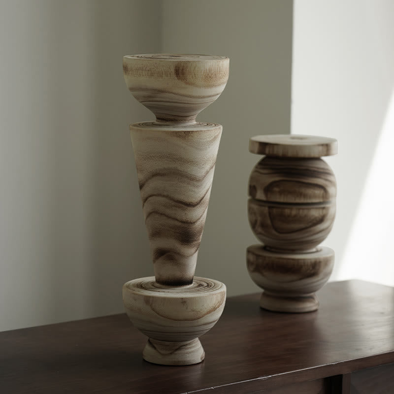 Wood-grain Geometric Decorative Ornament - image 3