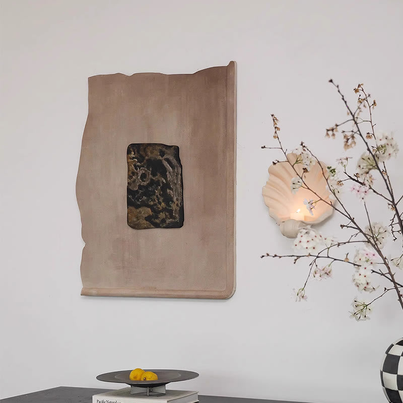 Khaki Textured Decorative Painting - khaki - image 4