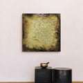 Crackle Hand-painted Texture Art Wall Hanging - yellow - image 0