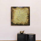 Crackle Hand-painted Texture Art Wall Hanging - yellow - image 0