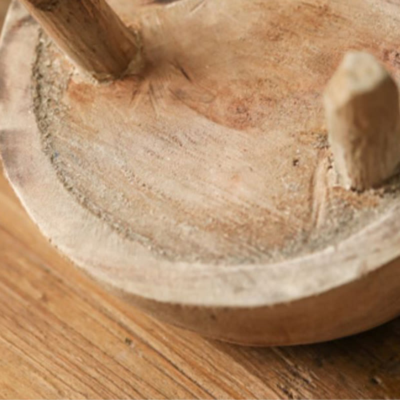 Wooden Round High-footed Tray - image 10