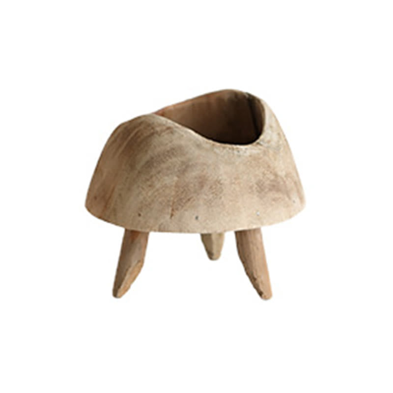 Wooden Round High-footed Tray - image 1