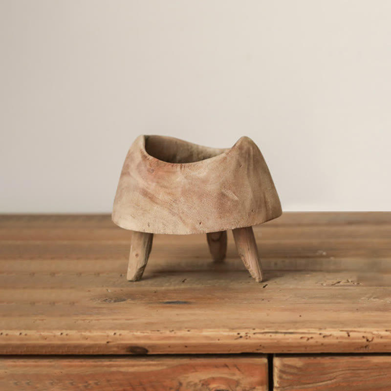 Wooden Round High-footed Tray - image 3