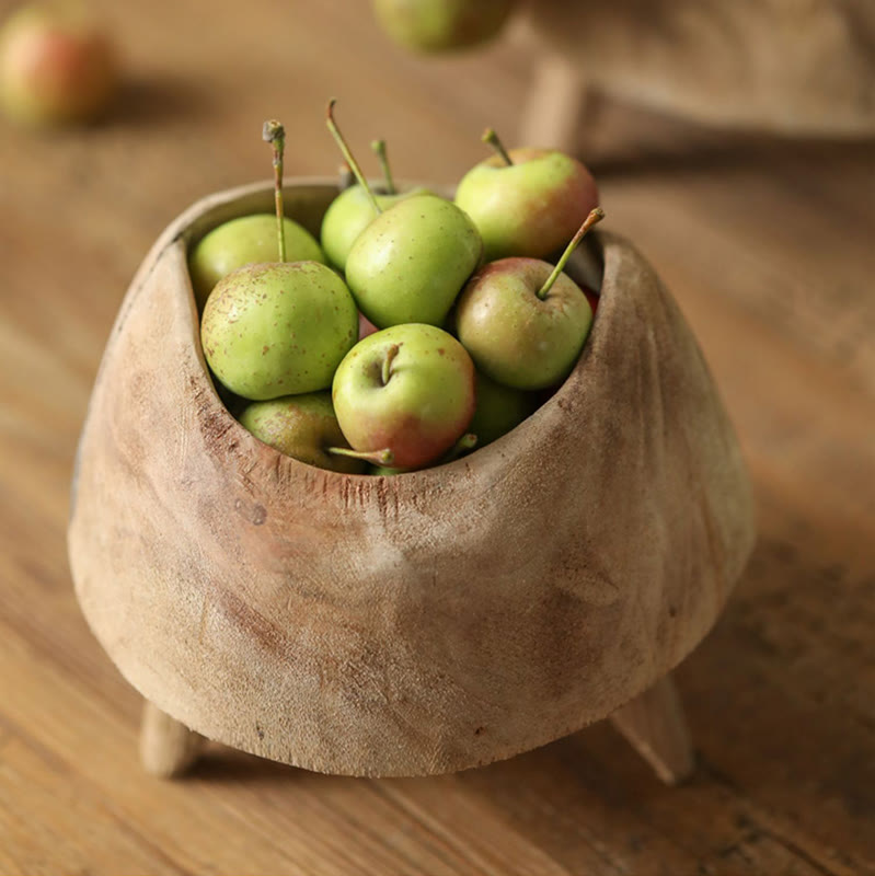 Wooden Round High-footed Tray - image 4