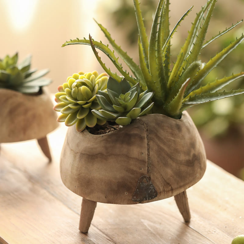 Wooden Round High-footed Tray - image 7