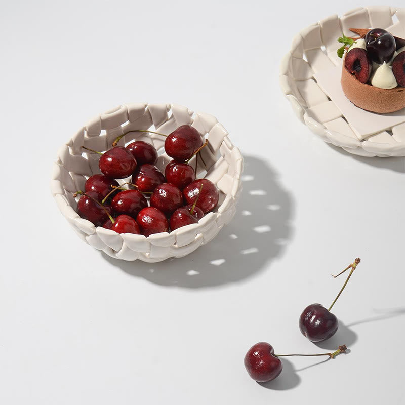 Ceramic Woven Design Storage Tray - image 3