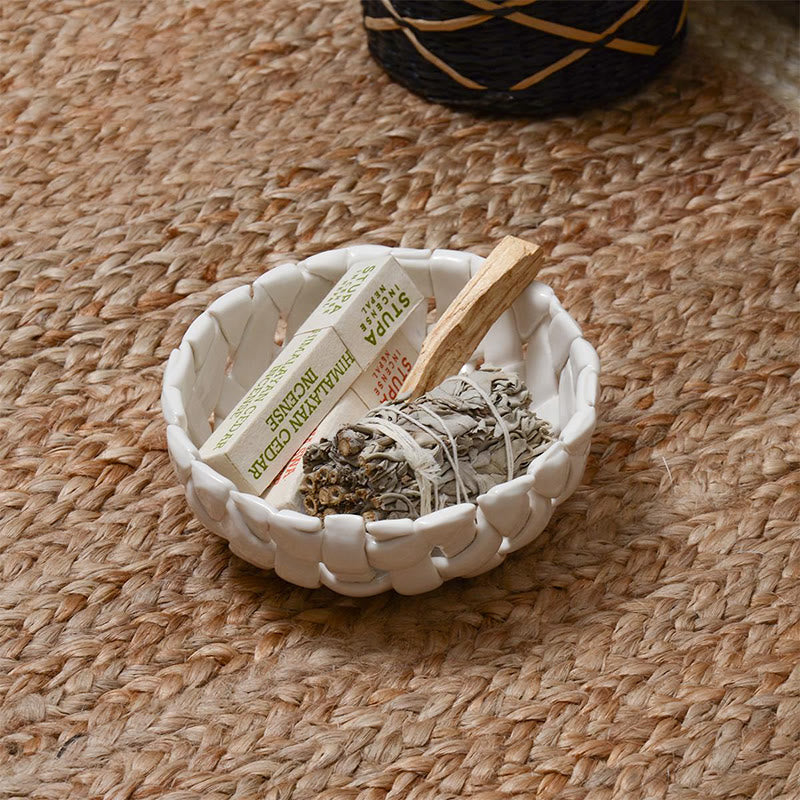 Ceramic Woven Design Storage Tray - image 6