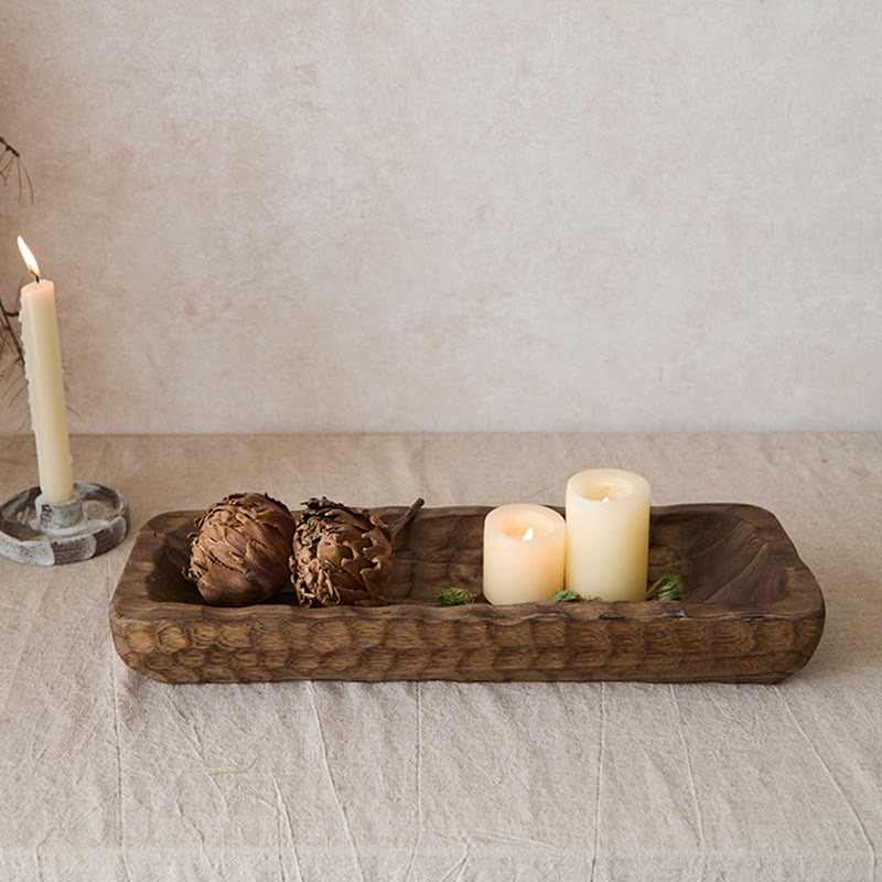 Weathered Rectangular Storage Tray - brown - image 1