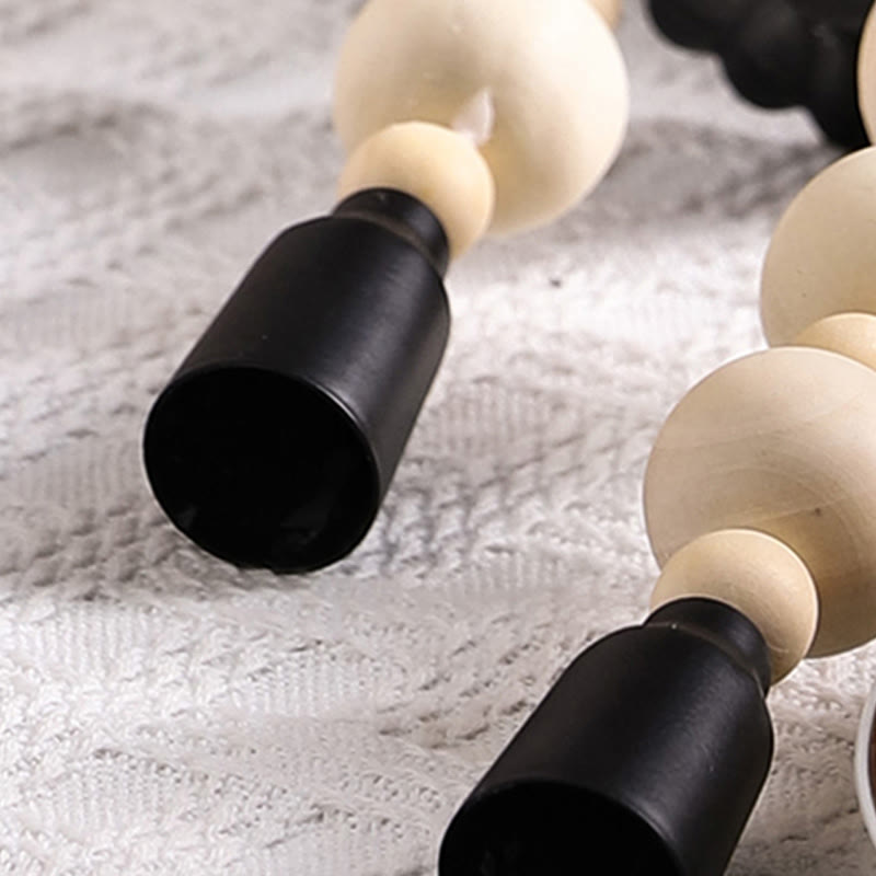 Black&white Vintage Wooden Bead Candelabrum - image 11