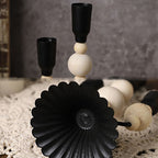Black&white Vintage Wooden Bead Candelabrum - image 11