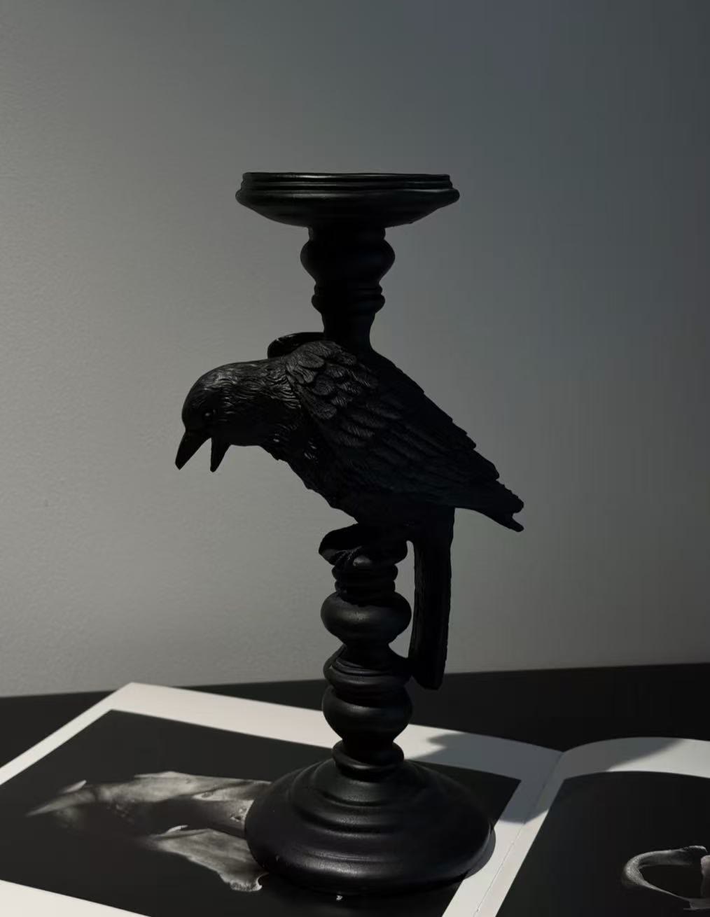 Black Gothic Style Crow-formed Candelabrum - image 3
