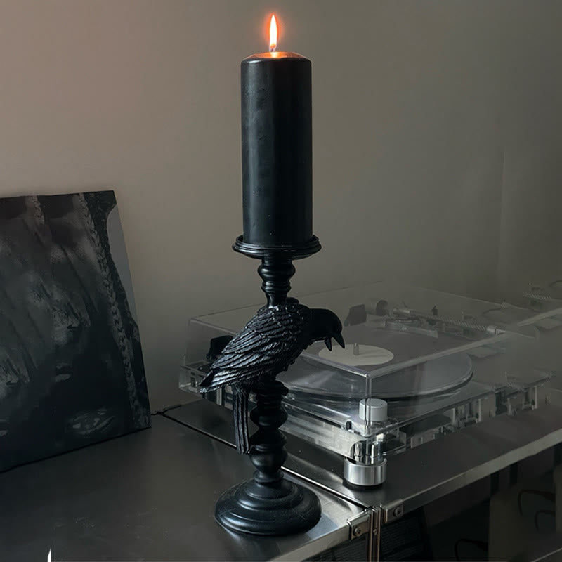 Black Gothic Style Crow-formed Candelabrum - black - image 1