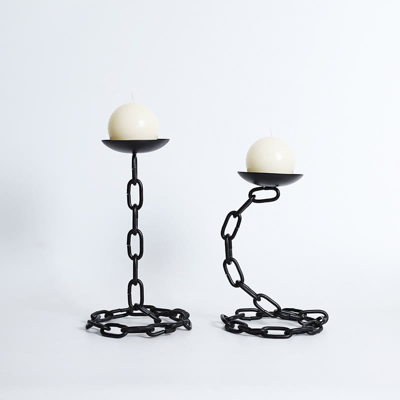 Chain Design Disc Candelabrum - image 1