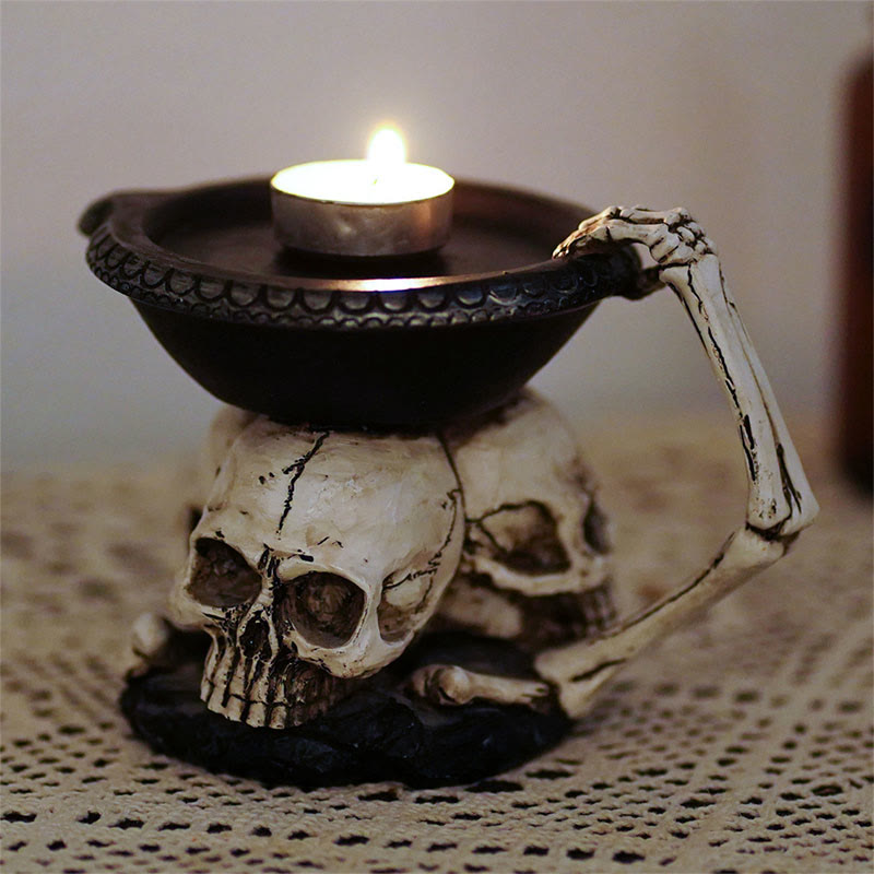 Halloween Skull Base Candle Holder - image 5