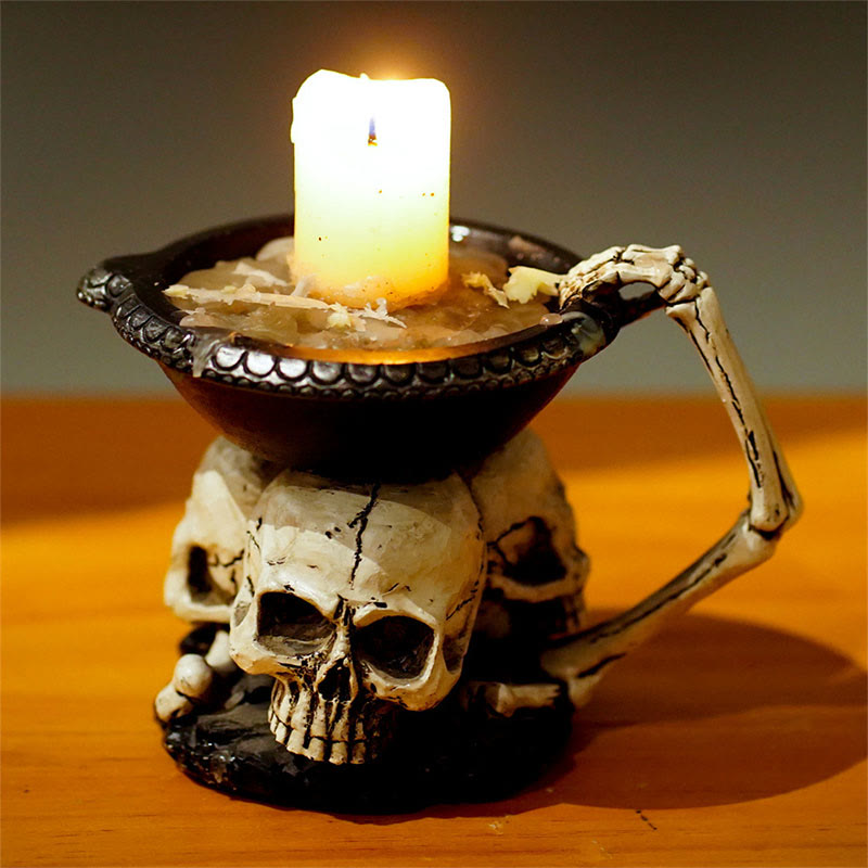 Halloween Skull Base Candle Holder - image 2