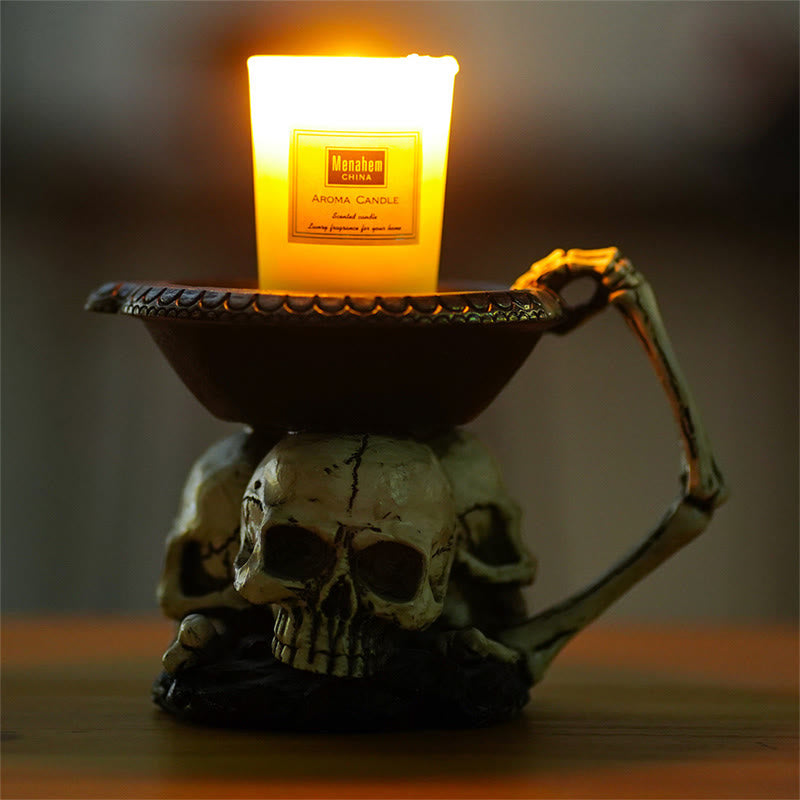 Halloween Skull Base Candle Holder - image 3