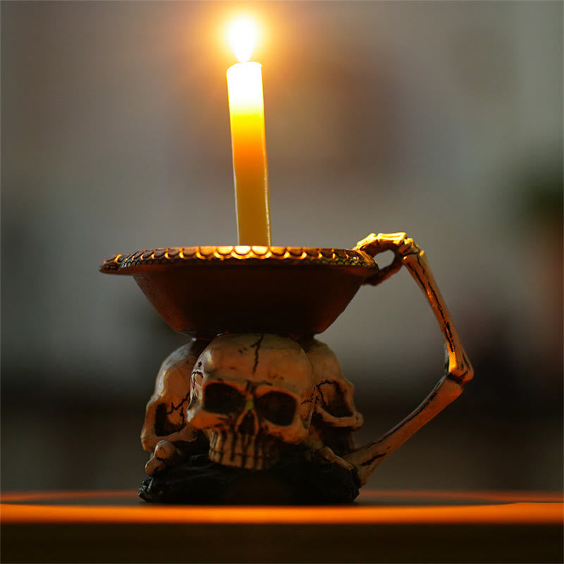 Halloween Skull Base Candle Holder - image 4