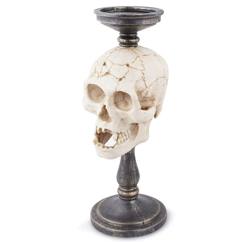Weathered Texture Skull Candle Holder - image 5