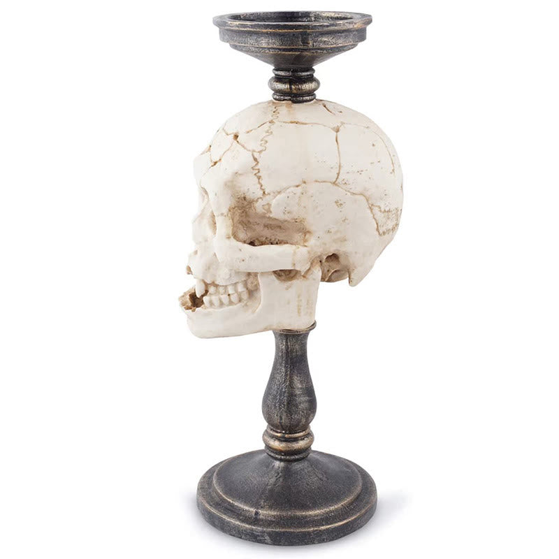 Weathered Texture Skull Candle Holder - image 5