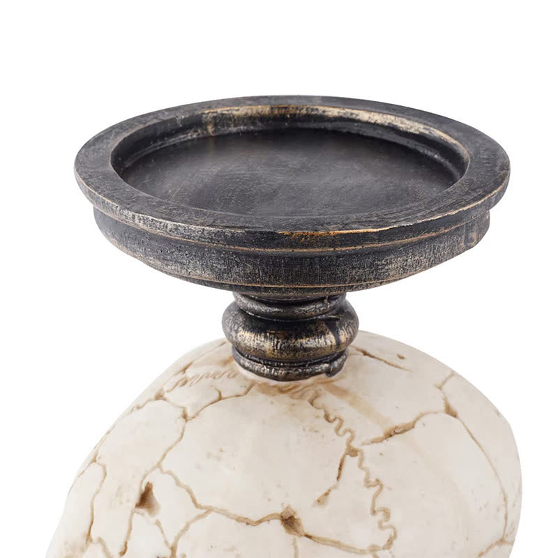 Weathered Texture Skull Candle Holder - image 10