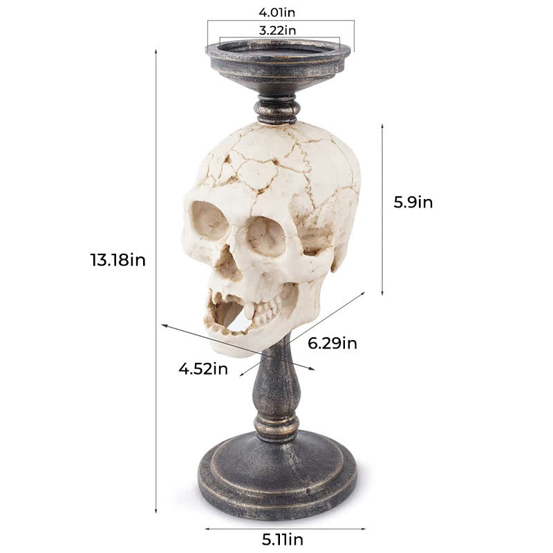 Weathered Texture Skull Candle Holder - image 12