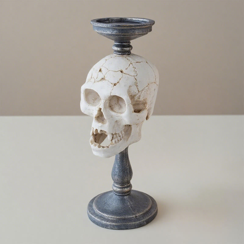 Weathered Texture Skull Candle Holder - image 3