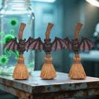 Broomstick-shaped Bat Holiday Ornament - image 3
